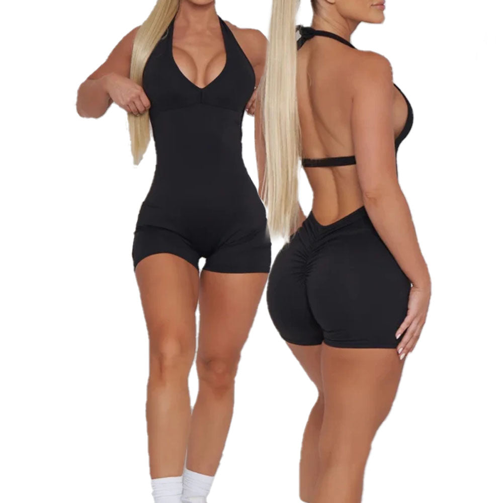 BLACK YOGA JUMPSUIT FOR WOMEN