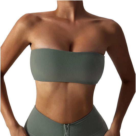 Bandeau Top in Olive Green