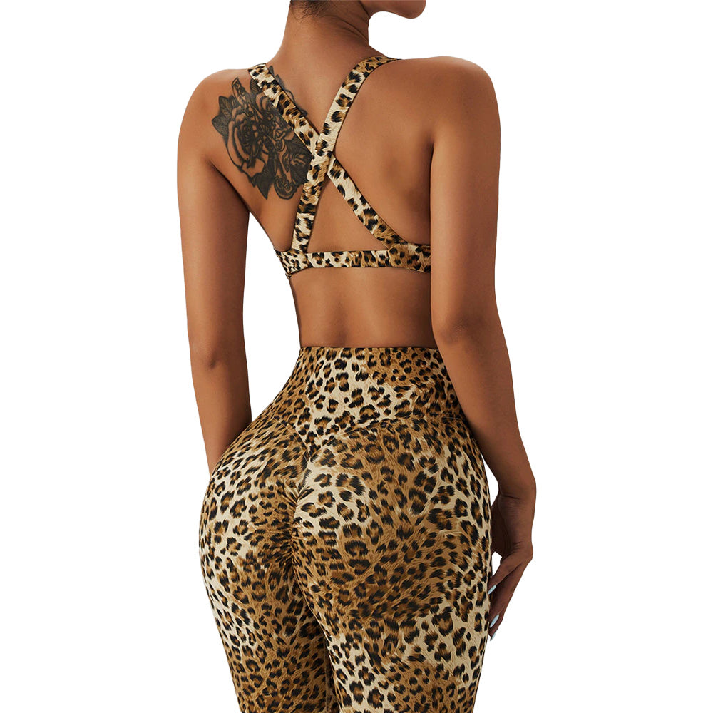 Leopard Twist Leggings with Sports Top