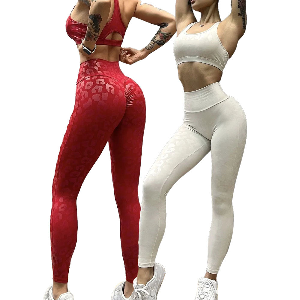 Baller Babe Black Leopard Leggings and Sports Bra SET