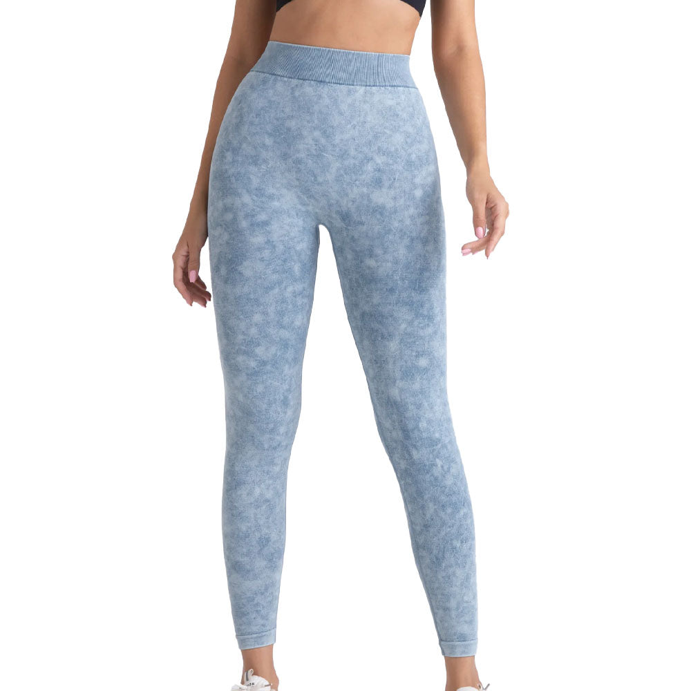 Baller Babe Stonewash V back Leggings Blue