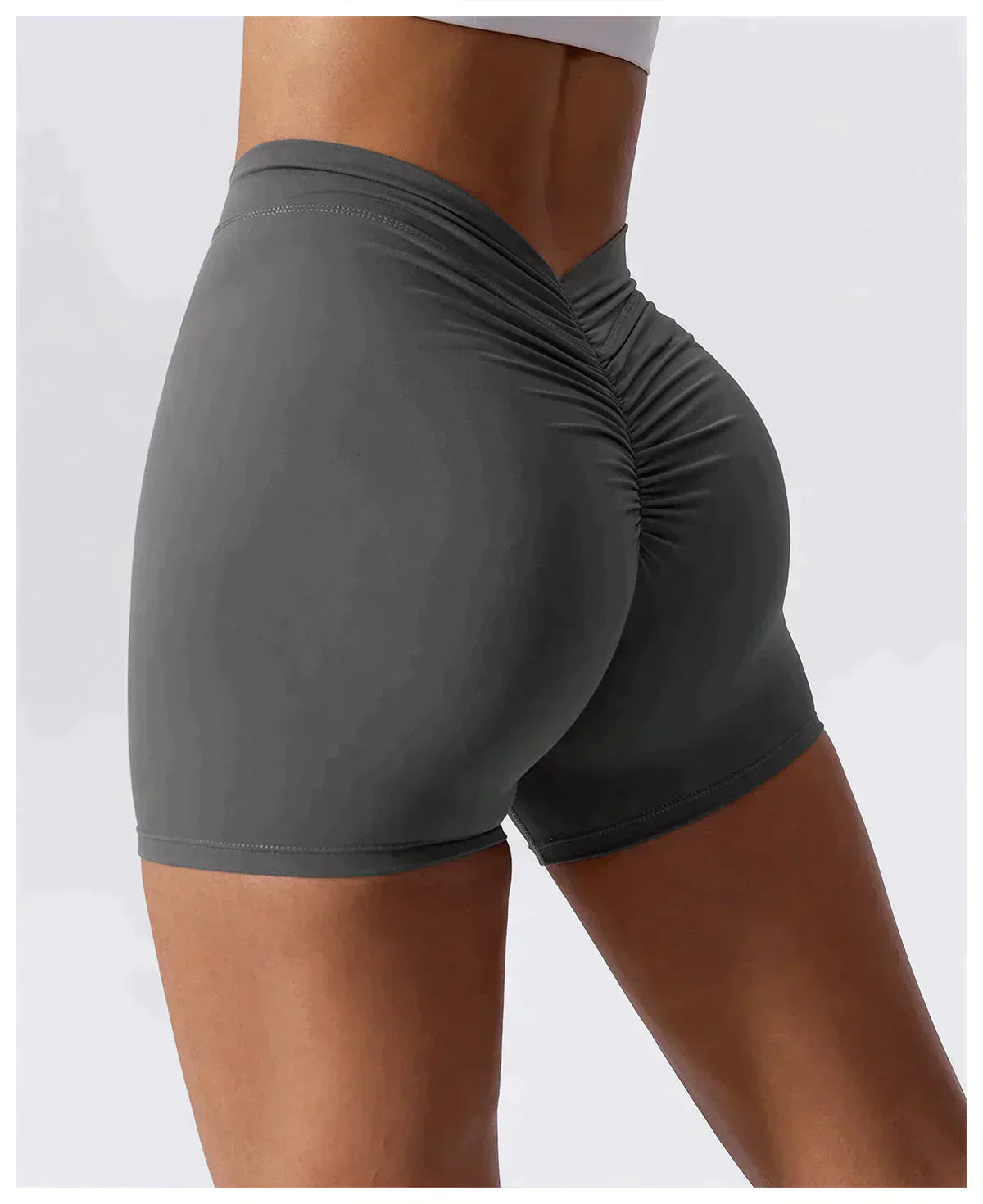 Red Brazilian Scrunch Shorts with V Back