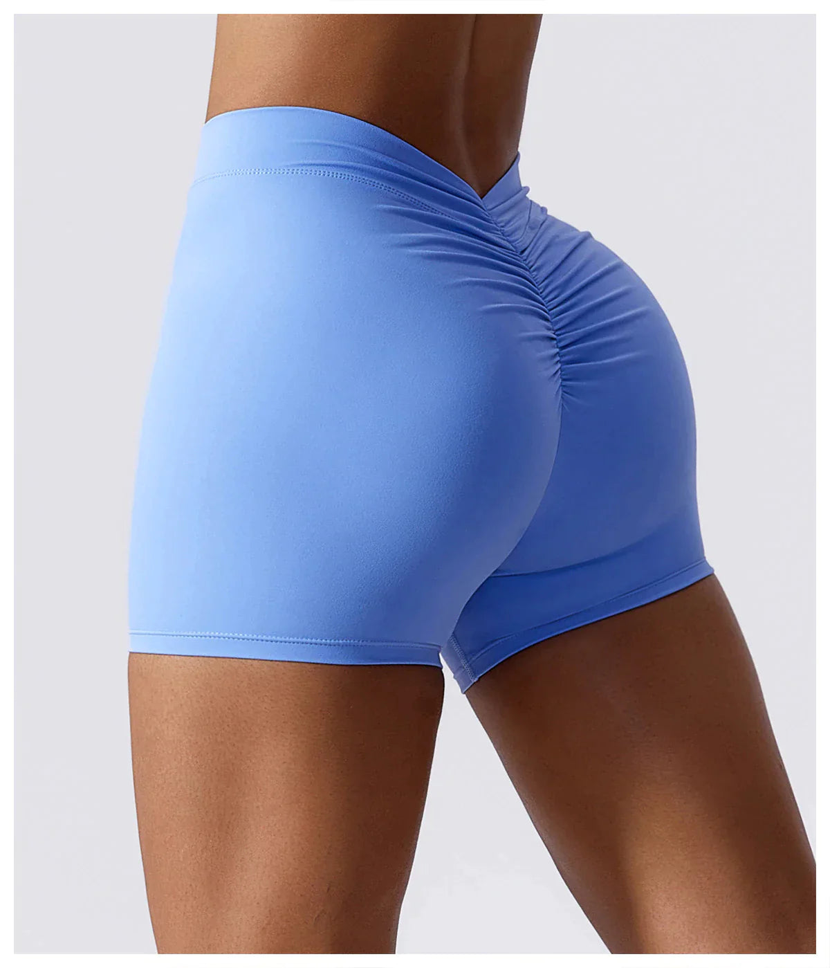 Navy Blue Brazilian Scrunch Shorts with V Back