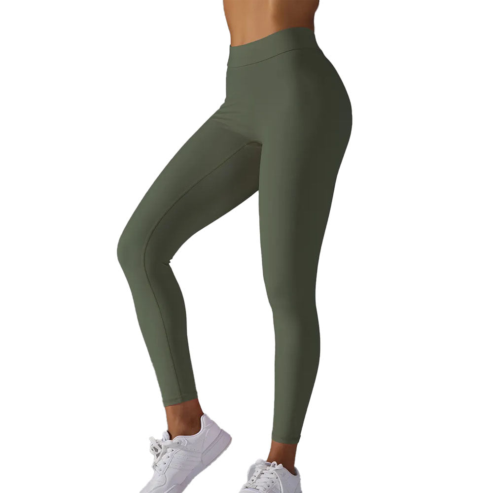Brazilian Scrunch Leggings with V Back V2 - Khaki Green