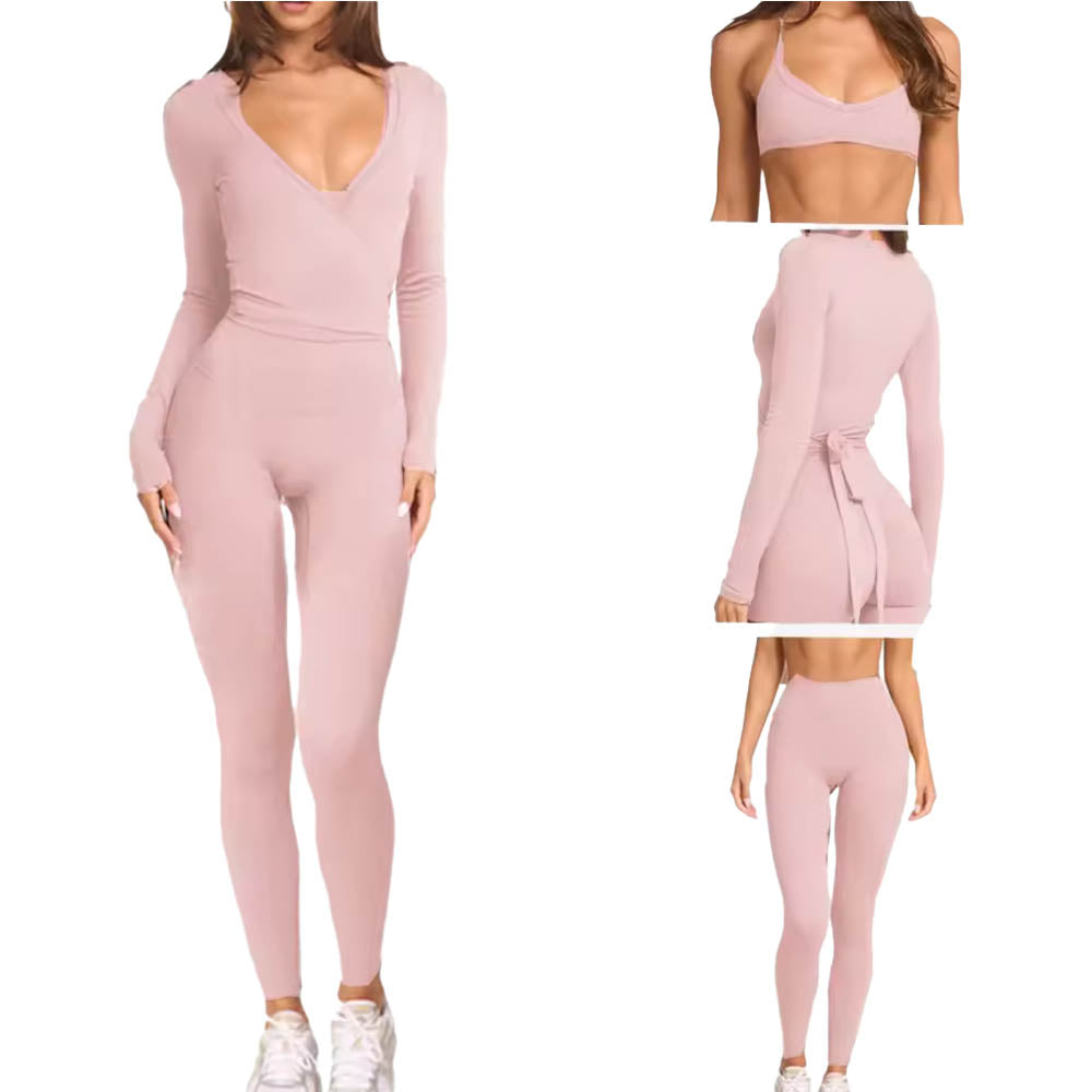 Angelic Wrap Top and Leggings 3PCE Outfit Set