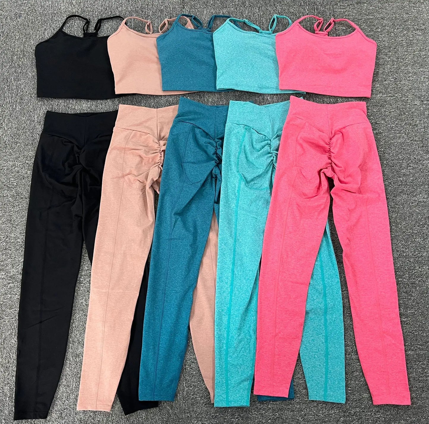 Jaded Womens scrunch Leggings with Top Green/Blue