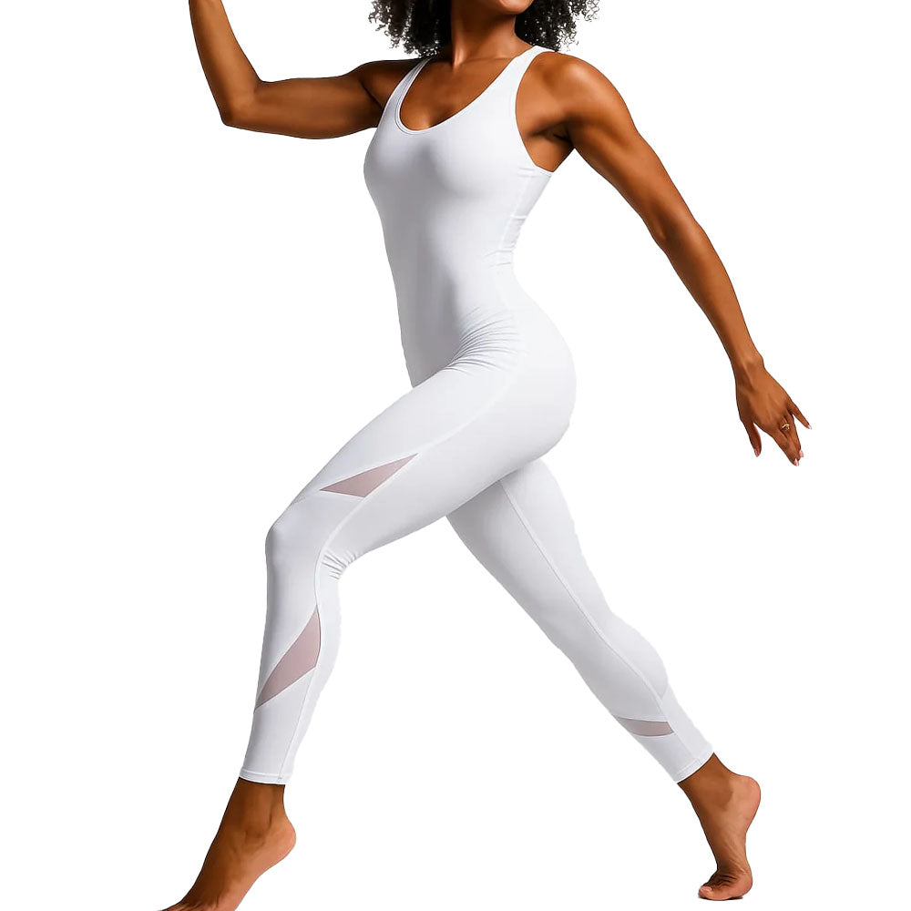 White Baller Babe yoga bodysuit - Serena