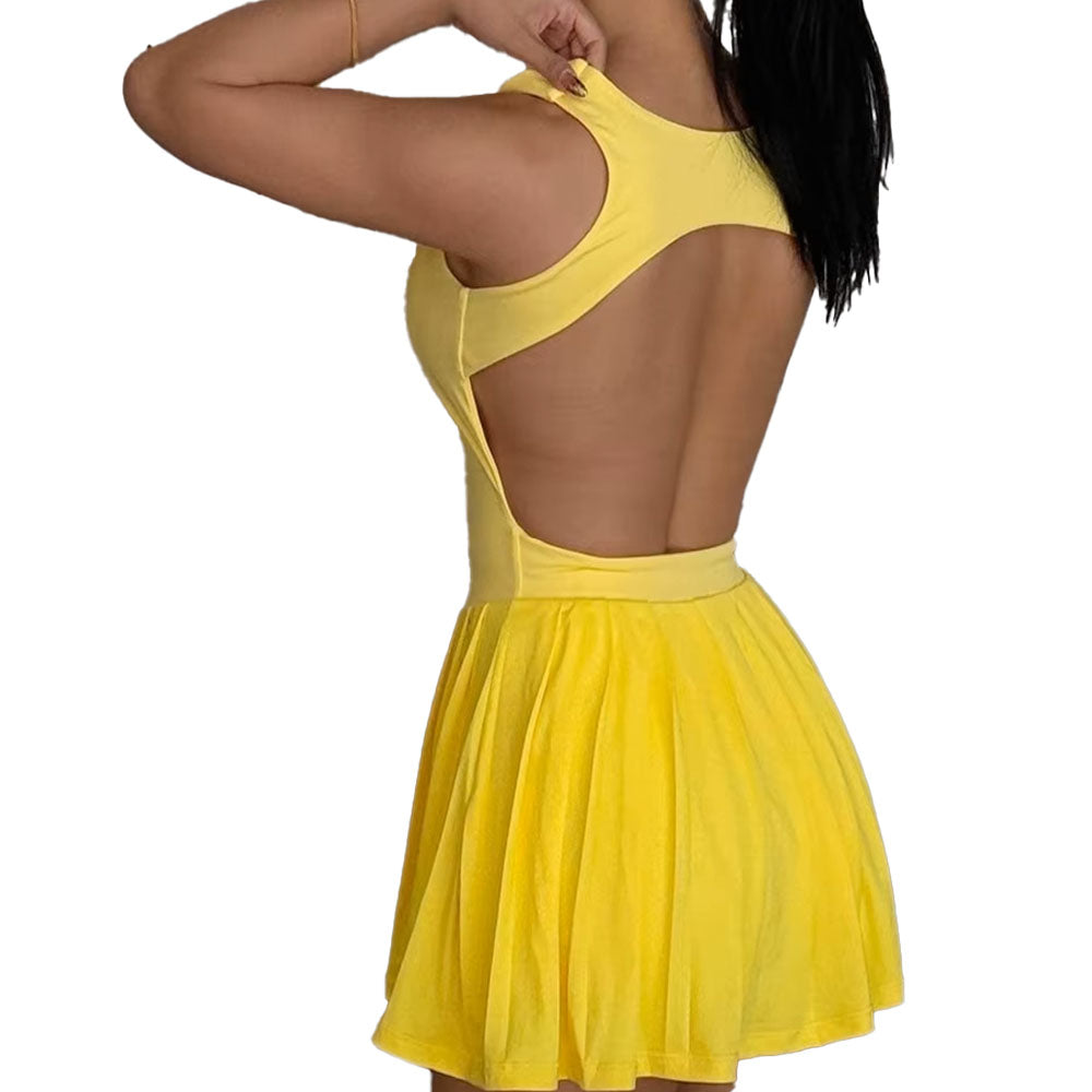 Jaime Pleated Tennis Backless Dress