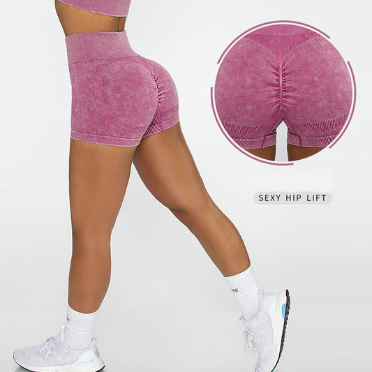 womens seamless workout shorts scrunch butt pink