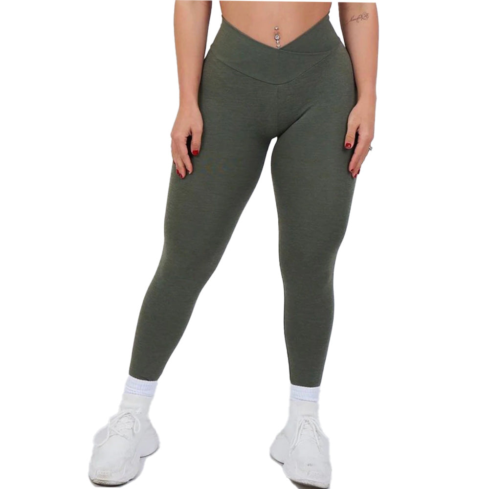 Lazy Sundays V waist Leggings - Khaki Green