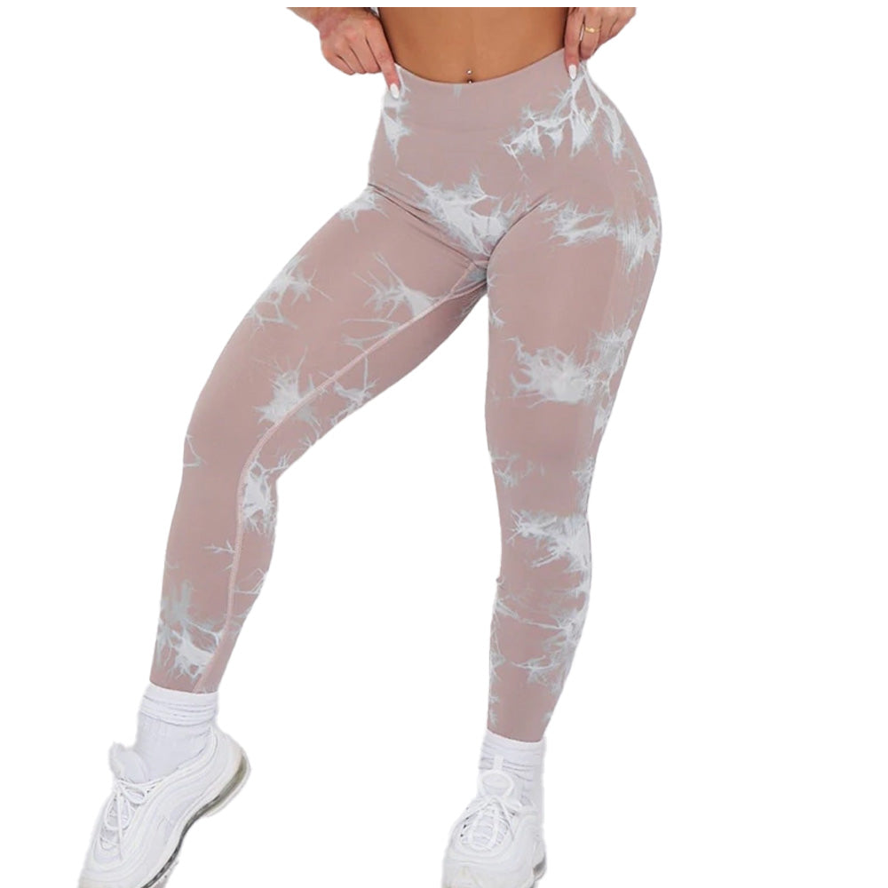 Lightning Marble Scrunch Butt Leggings - Nude Blush