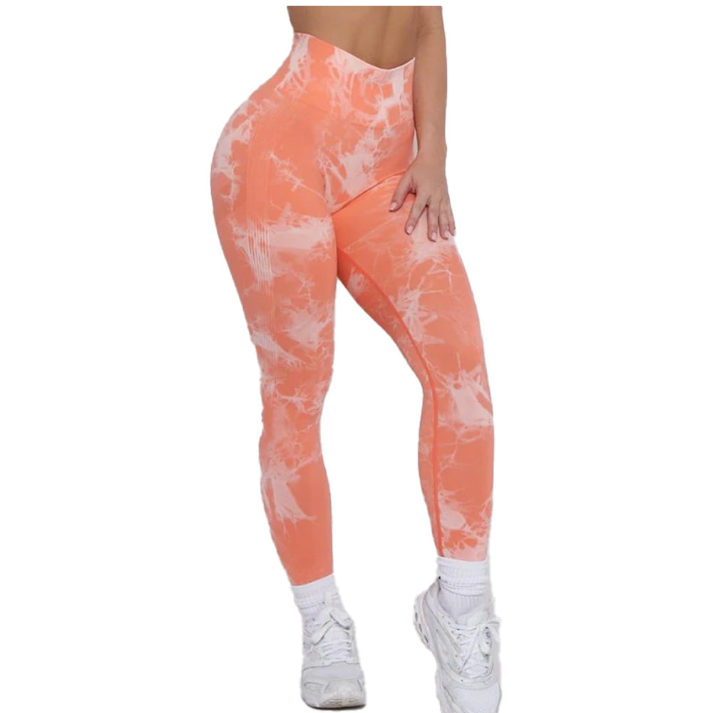 Lightning Marble Scrunch Butt Leggings - Blue