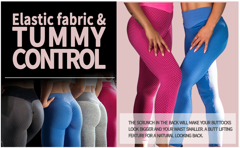 Best selling scrunch leggings yoga tights for women pink and blue