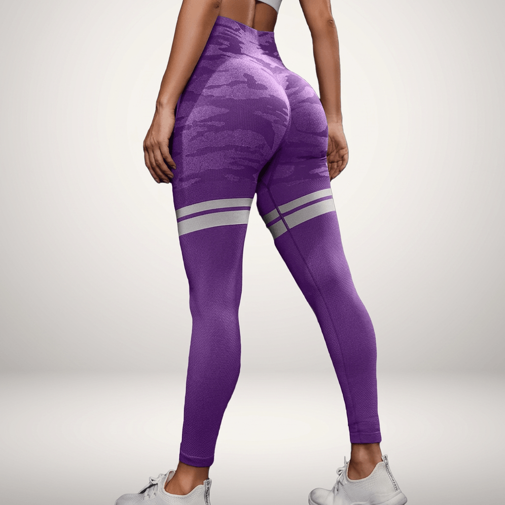 Green yoga scrunch bum leggings with high waist