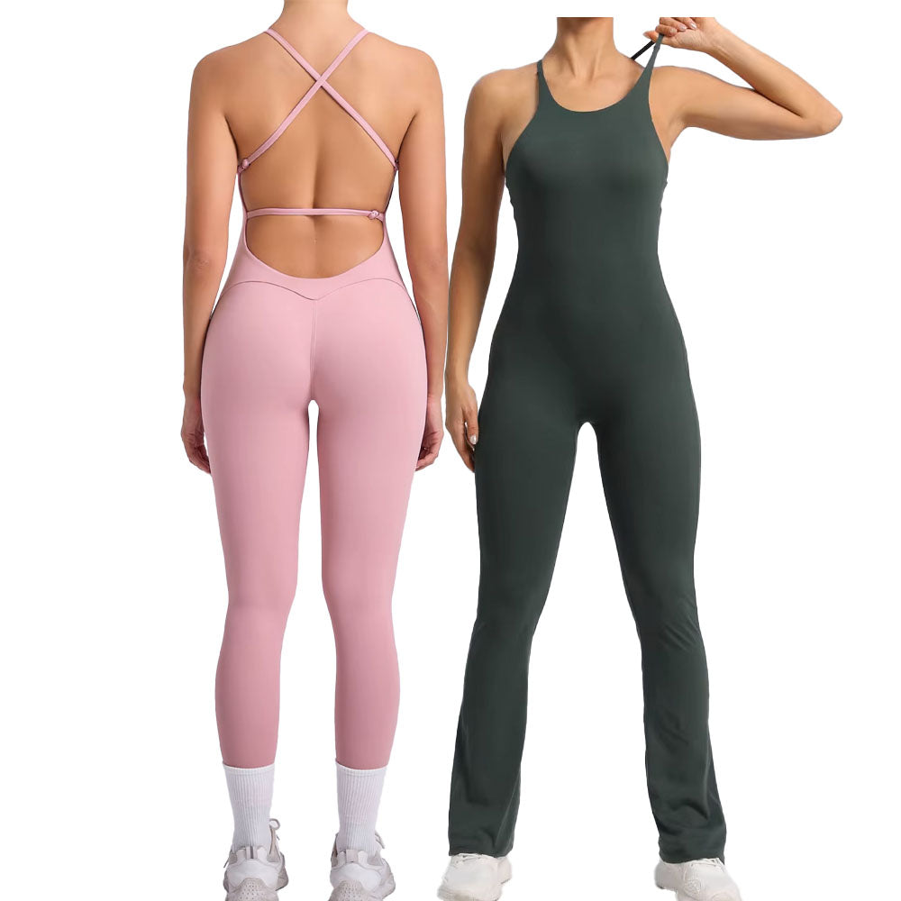 Milana Flare Yoga Bodysuit Jumpsuit Adjustable 10 Colours