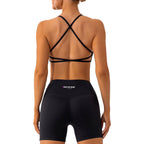 Baller Babe criss cross bra and shorts set Jet Black