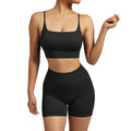 Doras Black Shorts and Crop top Set