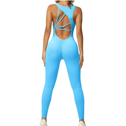 Tiffany Active wear Bodysuit Romper Leggings Skye Blue