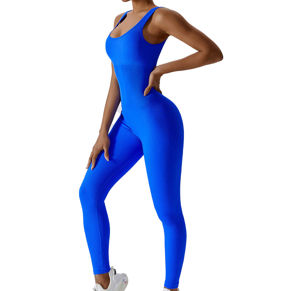 Baller Babe Seamless Bodysuit Ribbed in Blue