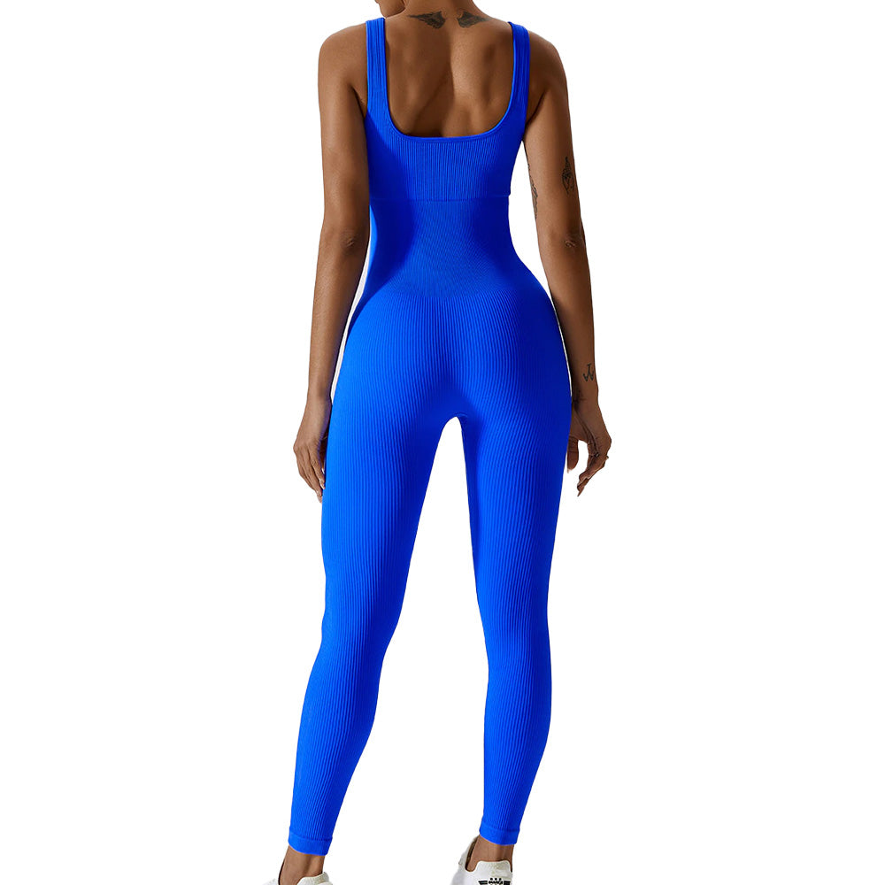 Baller Babe Seamless Bodysuit Ribbed in Blue