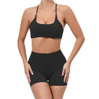 Baller Babe Crop Top with Scrunch Shorts Black