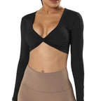 Malani Long Sleeve Crop Top Black