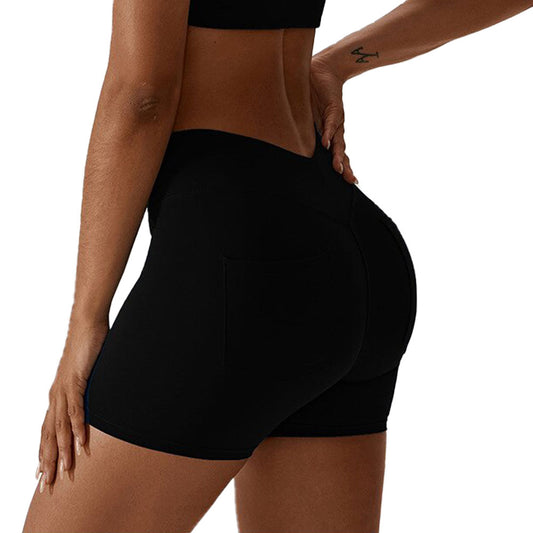 Baller Babe V waist Shorts with Pockets Black
