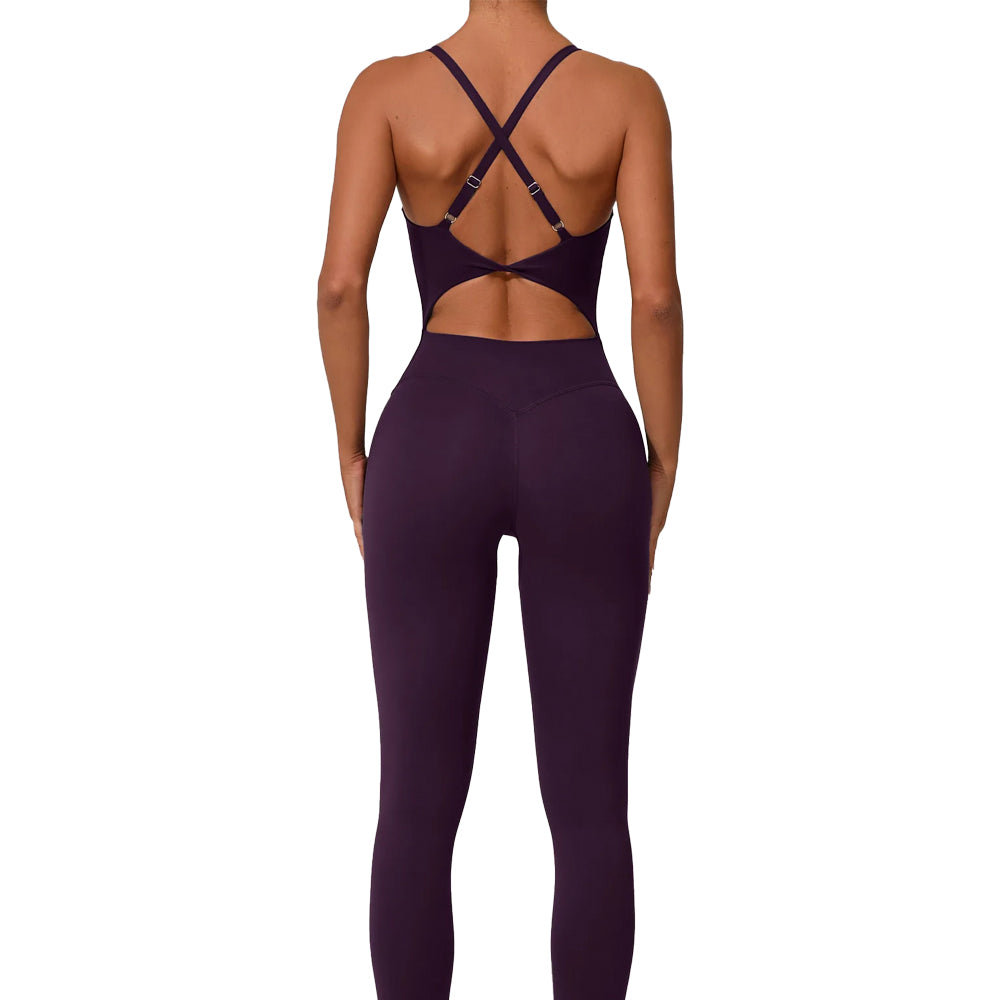 One Piece Bodysuit U-Neck Cross Back Adjustable