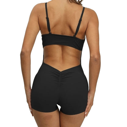 Baller Babe Backless Bodysuit Short - Grey