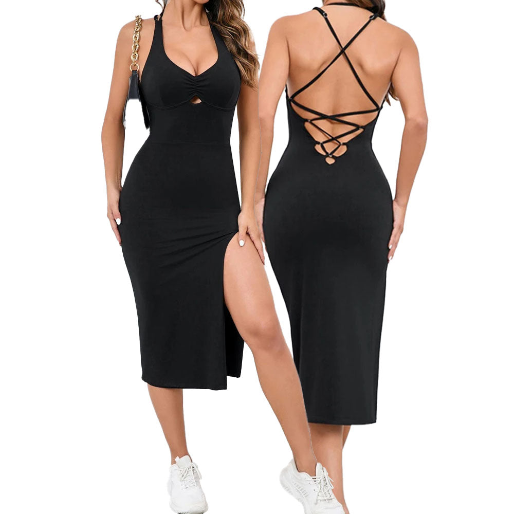 Malibu Stunner  Midi Dress Black