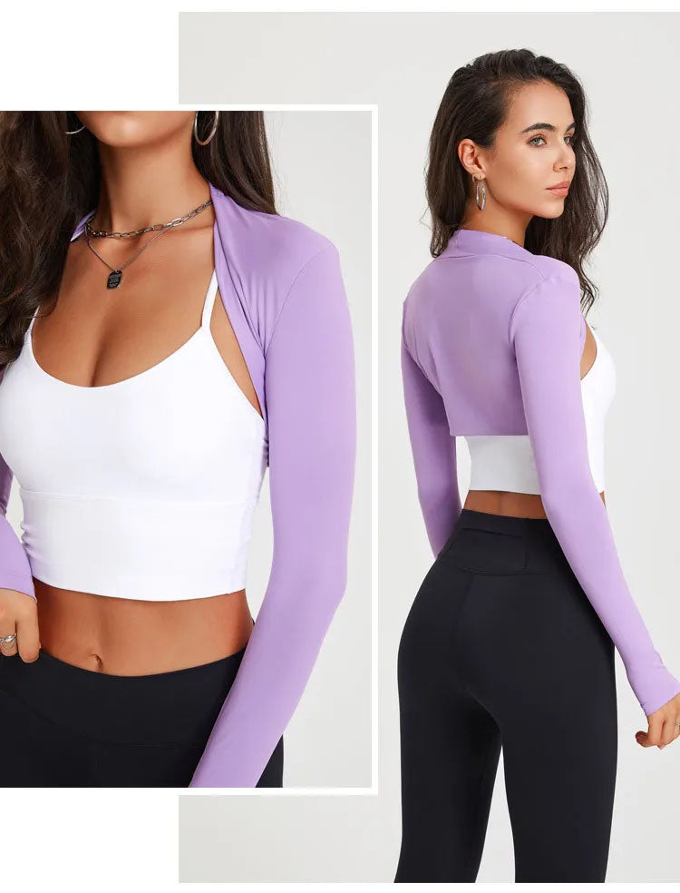 Body Ballancer Jacket Bolero by Baller Babe with Long Sleeves Cover up Shirt for Yoga and Gym ...