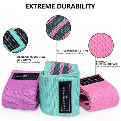 Resistance Booty Bands Set of 3 Non-Slip Booty Bands Same Sizes