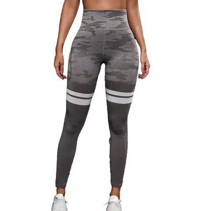 Seamless Camo Leggings with Pocket Grey
