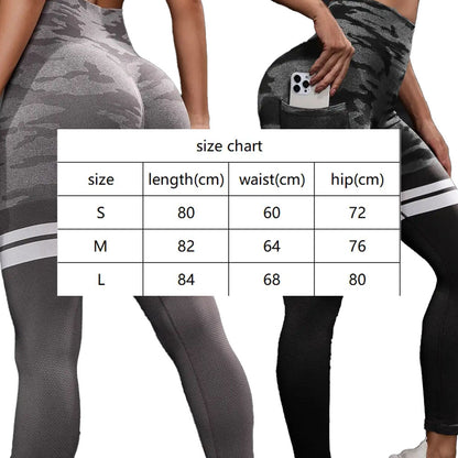 Seamless Camo Leggings with Pocket Grey