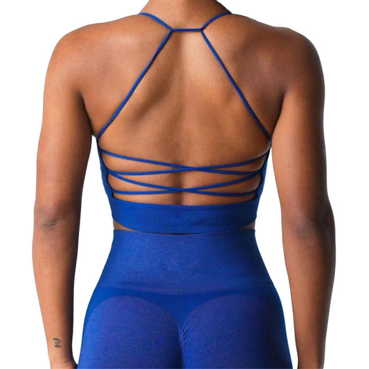 Chloe Mid Rise Crop Top - Blue