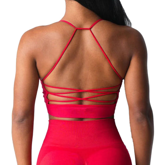 Chloe Mid Rise Crop Top - Ferrari Red