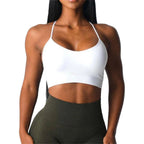 Chloe Mid Rise Crop Top - Nude beige