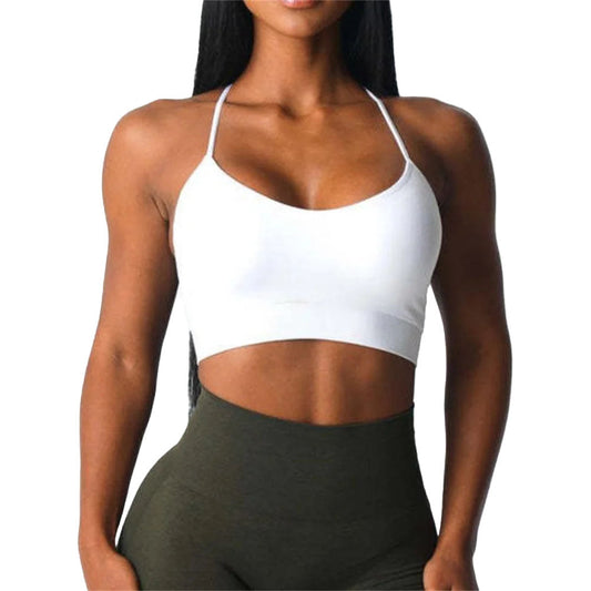 Chloe Mid Rise Crop Top - White