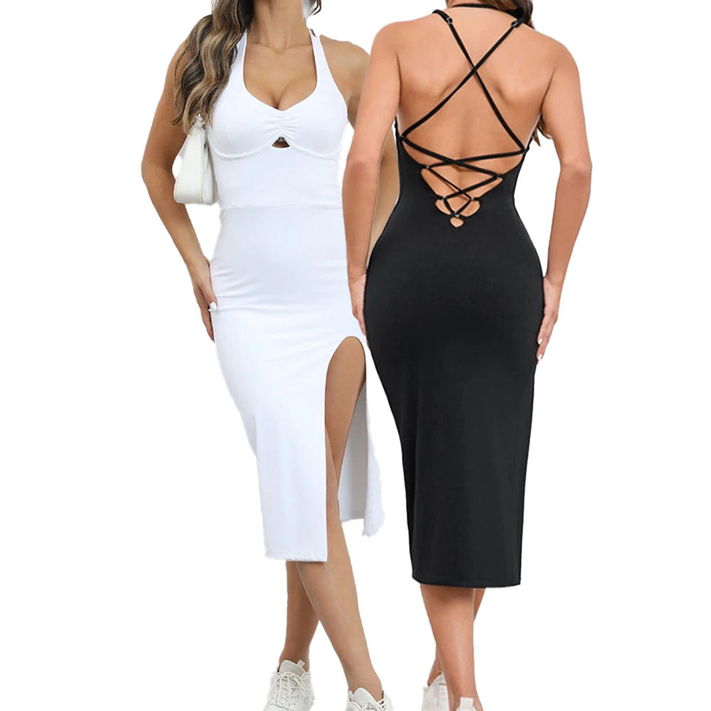 Malibu Stunner  Midi Dress Black