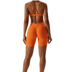 Elite Twist Crop Top Bra in Orange