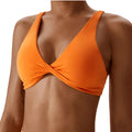 Elite Twist Crop Top Bra in Orange