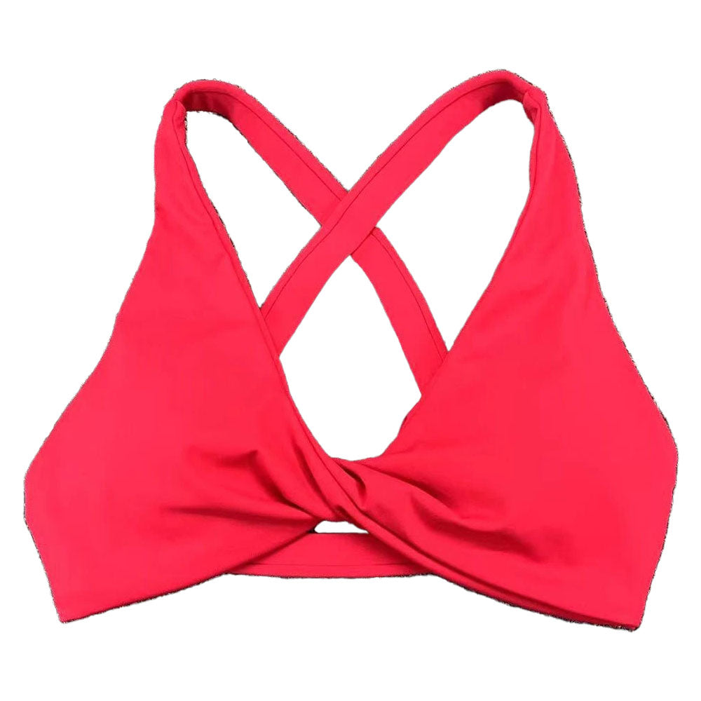 Elite Twist Crop Top Bra V1 in Ferrari Red