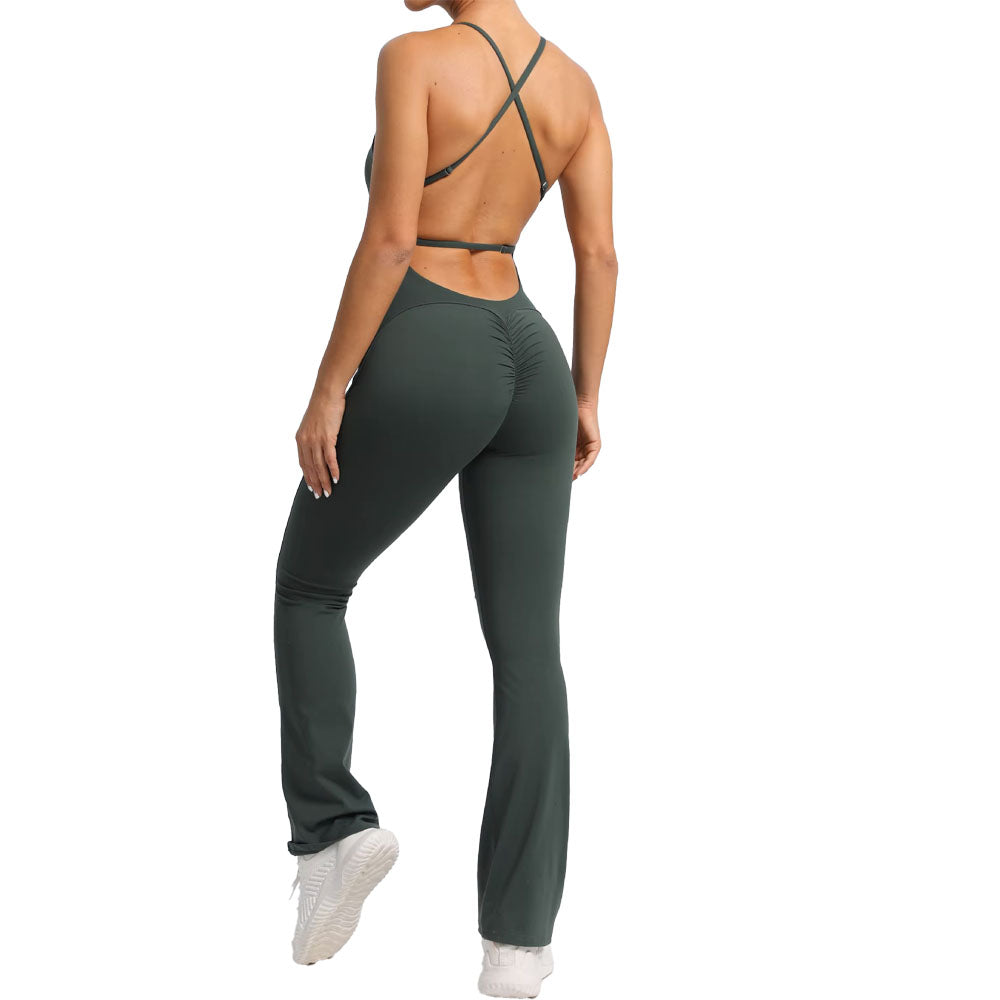 Milana Flare Yoga Bodysuit Jumpsuit Adjustable 10 Colours