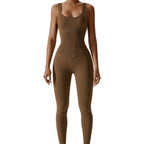 Baller Babe Seamless Bodysuit Ribbed in Brown