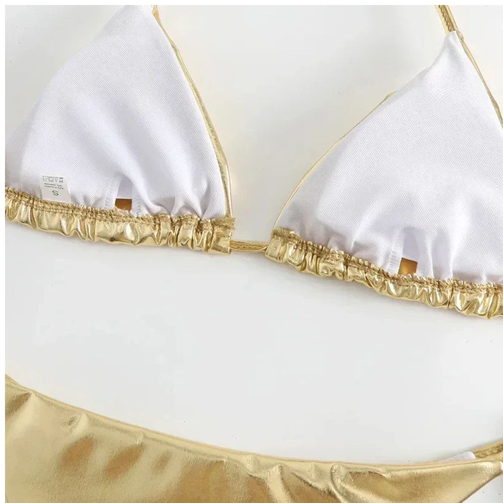 Shiney Glam Bikini Pink Set