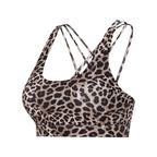 Lana Leopard Print Crop Top - Deep Blue