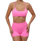 Baller Babe Crop Top with Scrunch Shorts in Nude