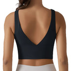 Ivy womens V Back crop top Black