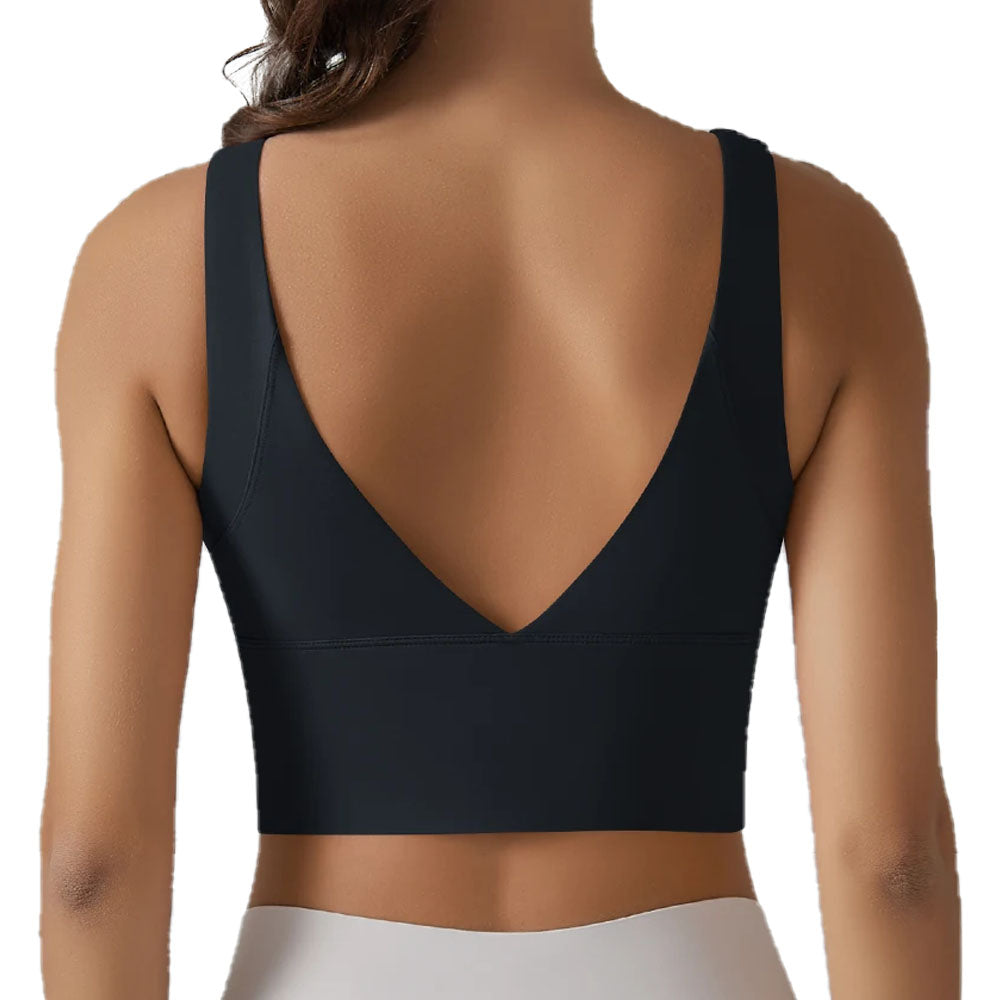 Ivy womens V Back crop top Black