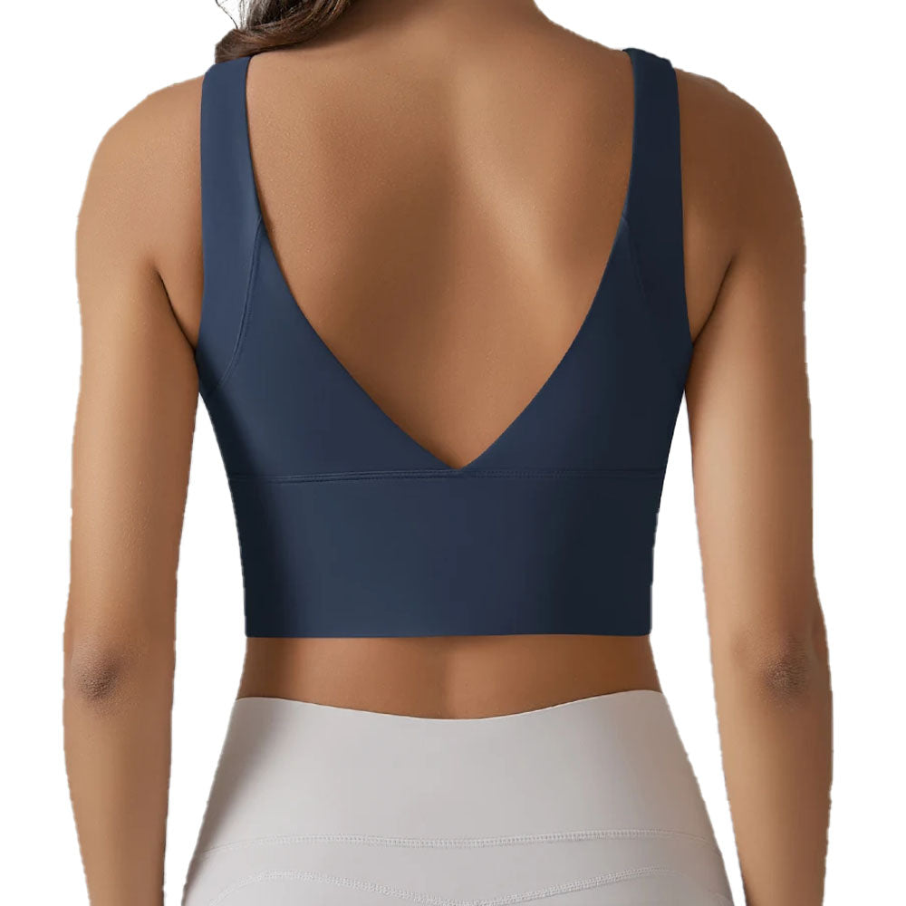 Ivy womens V Back crop top Blue